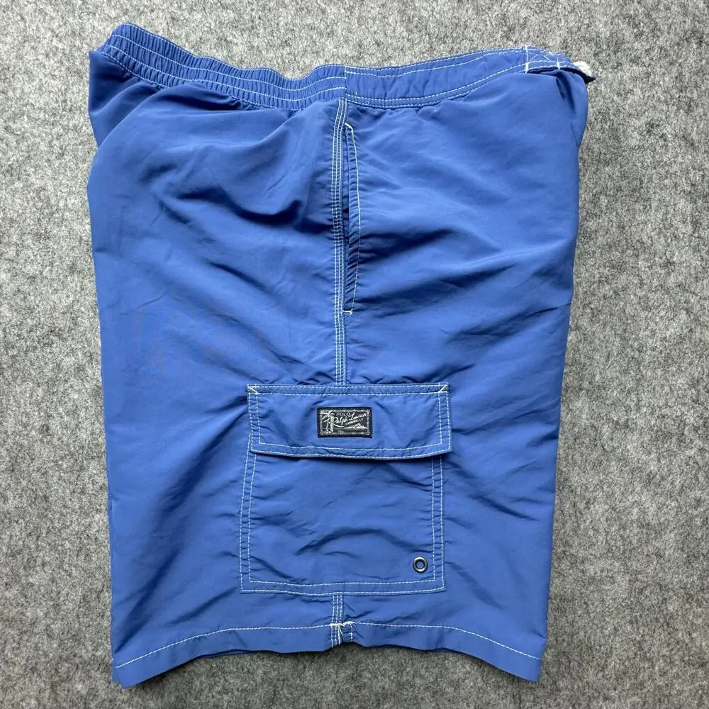 Polo Ralph Lauren Shorts Mens Large Blue Swim Trunks Mesh Lined Cargo Pocket